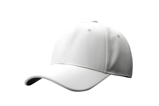 White Baseball cap mock up isolated on transparent background