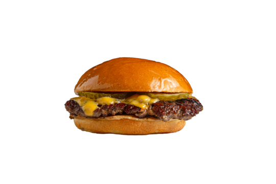 hamburguesa pepinillos simple fondo transparente