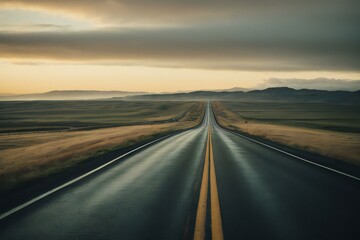 Endless solitude on a desert highway