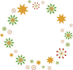 Christmas Wreath Circle Border Frame