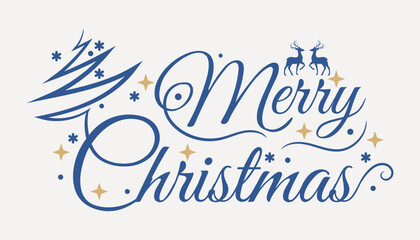 Fototapeta na wymiar Elegant Merry christmas. Lettering design card template. Vector Illustration