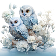 Fototapeta premium owl in the snow