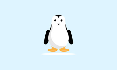 penguin animal logo design vector