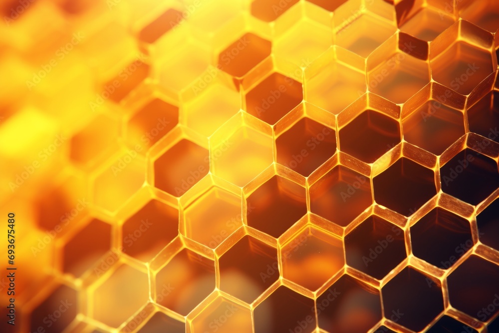 Poster abstract background with captivating honey and honeycomb pattern for design and decoration