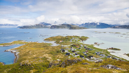 Sommarøy in Norway, idyllic tourist destination near Lofoten Islands and Senja above the arctic...