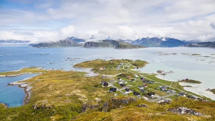 Fotobehang Sommarøy in Norway, idyllic tourist destination near Lofoten Islands and Senja above the arctic circle © Photofex