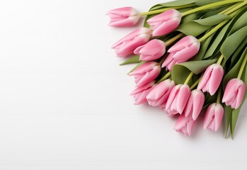 bouquet of pink tulips Generating By AI Technology