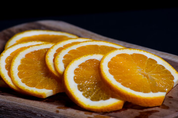 close up of orange slices