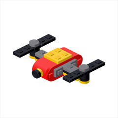 Fototapeta premium Color drone in isometry. Vector