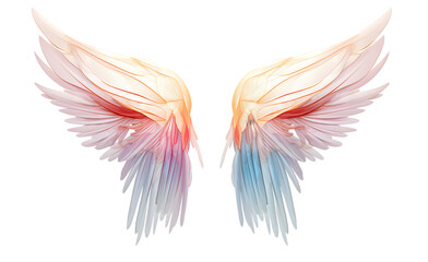 Obraz premium Beautiful magic watercolor angel wings isolated on transparent background