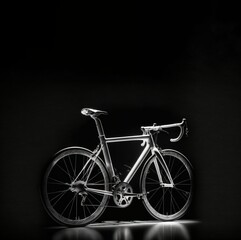 Fototapeta premium World Bicycle Day concept on black background, wallpaper isolate. AI generated.