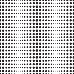 Small to large organic black dots on a white background seamless pattern. Surface art stock image for printing on different surfaces.