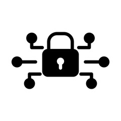 Padlock for security protection, and access protection to the entire system. Icon about digital security system