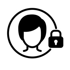 Icon of a user being locked. Icon about digital security system