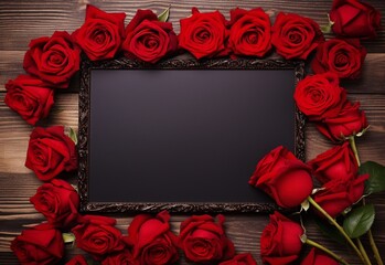 red roses and frame Generating By AI Technology