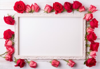 red roses and frame Generating By AI Technology