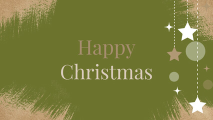 Merry Christmas - decoration - green  and gold colours, stylized graphics for the Christmas holidays, ideal for greeting cards - Christmas postcard

 - obrazy, fototapety, plakaty