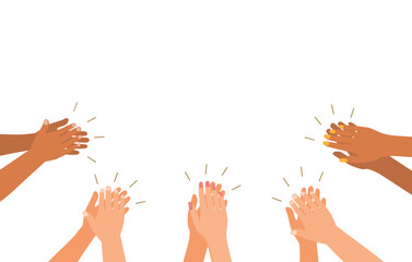 Group of people making applause by clapping hands