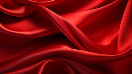 Obraz premium red wave background fabric folds wallpaper illustration