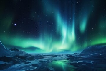 Aurora Borealis in Space background