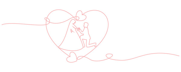 Valentine's illustration with heart outline