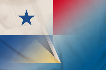 Panama and Saint Lucia political flag transborder contract LCA PAN