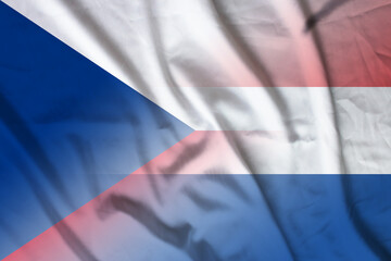 Czech Republic and Netherlands state flag transborder contract NLD CZE - obrazy, fototapety, plakaty