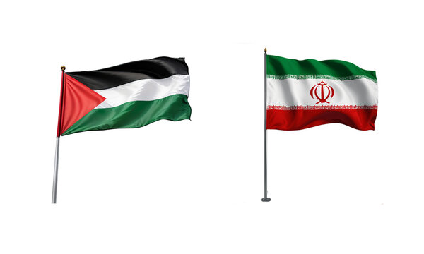 flag of  Iran and Palestine on transparent background PNG image