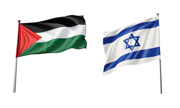 flag of Palestine and Israel on transparent background PNG image