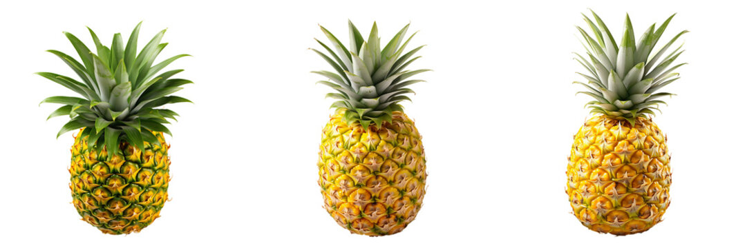 set of pineapples on transparent background PNG image