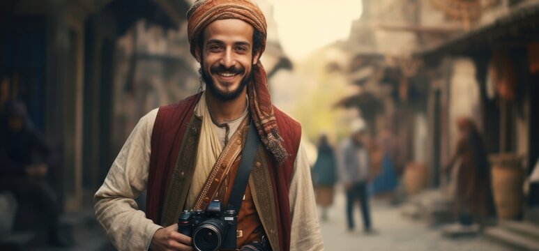 Arabic Male Photographer Job Employment Attractive Concept Generative AI