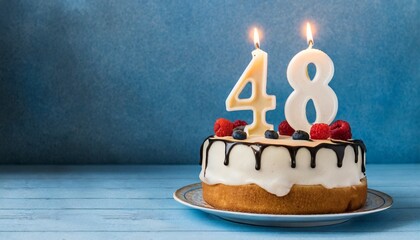 Number 48 Birthday cake . Forty-eight number birthday cake.	
