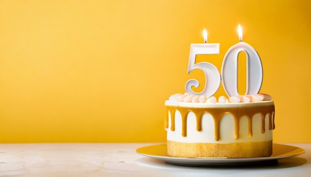 Number 50 Birthday cake. Fifty number Birthday cake..	