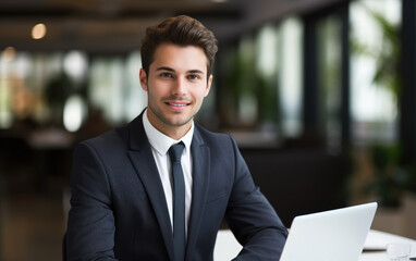Accountant, a man sitting at his desk in an office environment