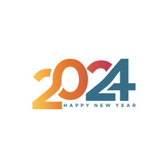 logo design happy new year 2024  colorful