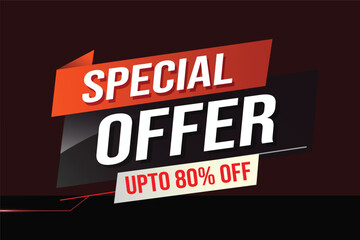 Special offer word concept vector illustration red modern futuristic 3d style for landing page template ui web mobile app poster banner flyer background gift card coupon label wallpaper	