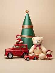Obraz premium Christmas Gifts - Teddy Bears & Cars
