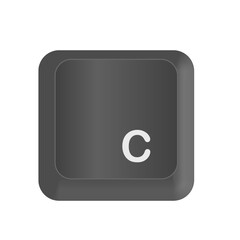 Vector Letter C in black on the keyboard