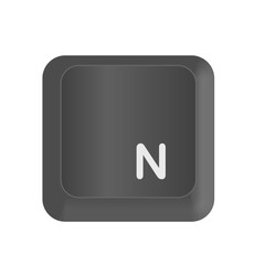 Vector Letter N in black on the keyboard