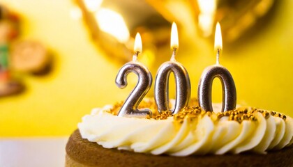 Number 200 Birthday cake. Two hundred number Birthday cake	
