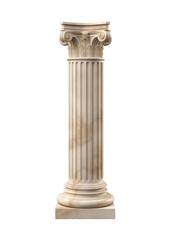 Greek pillar isolated on transparent background. PNG file, cut out