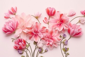 beautiful spring flowers on white background. generative ai.