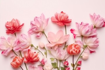 Fototapeta premium beautiful spring flowers on white background. generative ai.