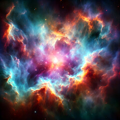 Fototapeta premium Ethereal Cosmic Nebula Core in Vibrant Colors