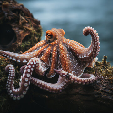 Stunning Octopus Image Captured with Premium Canon RF 50mm f1.2L USM Lens in High-Quality Environment