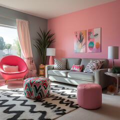 Electric Pink Baby Vibrance: Pop-Art Crib Excitement