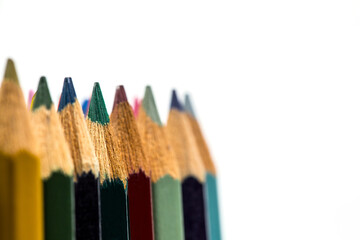 Colored pencils for drawing on a white background