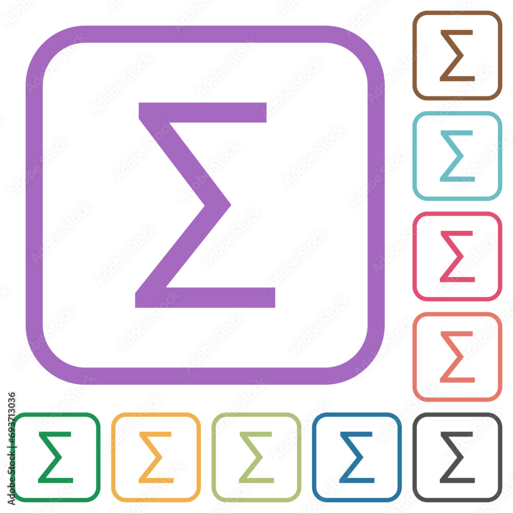 Poster sum symbol simple icons
