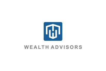 Obraz premium M W initial letter logo design business financial icon symbol.