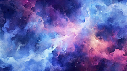 Fototapeta na wymiar Deep Space Nebula: A Purple and Pink Odyssey